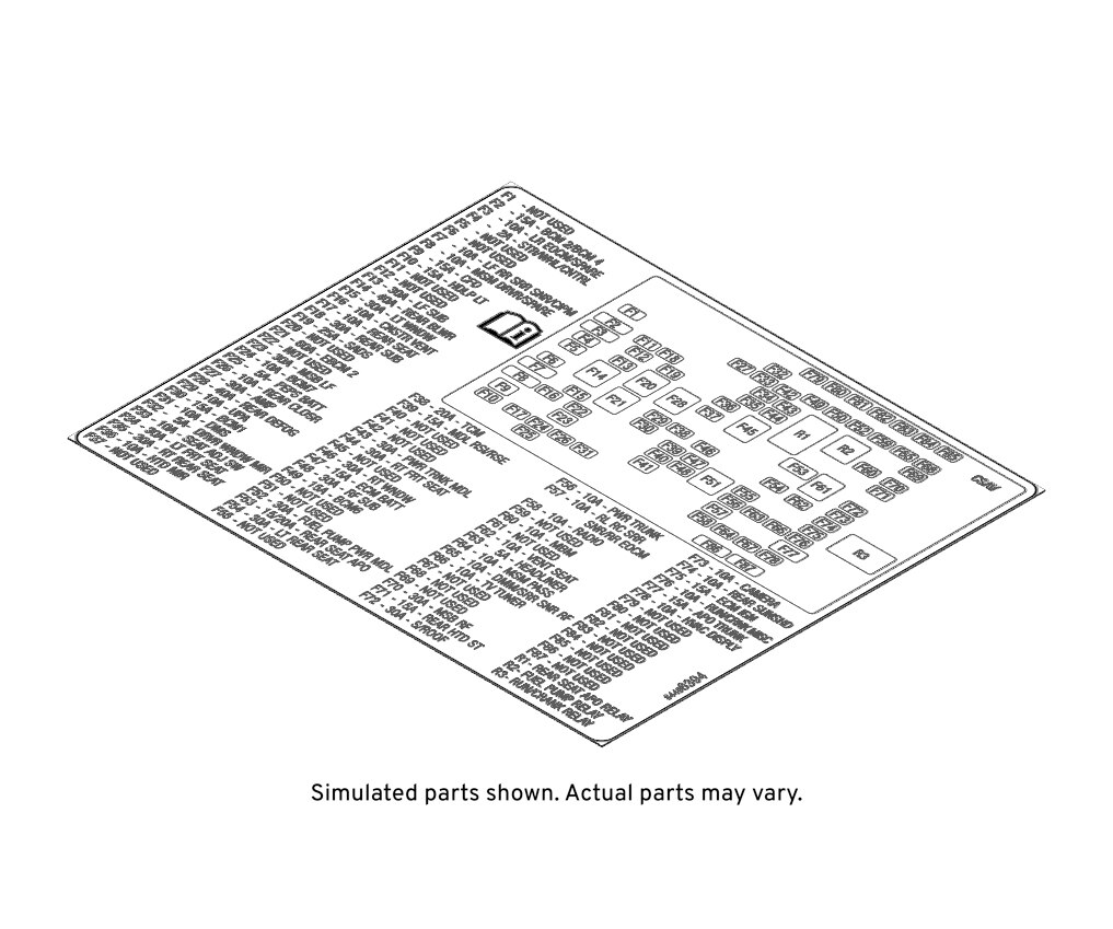 GM Genuine Parts Rear Body Fuse Block Label