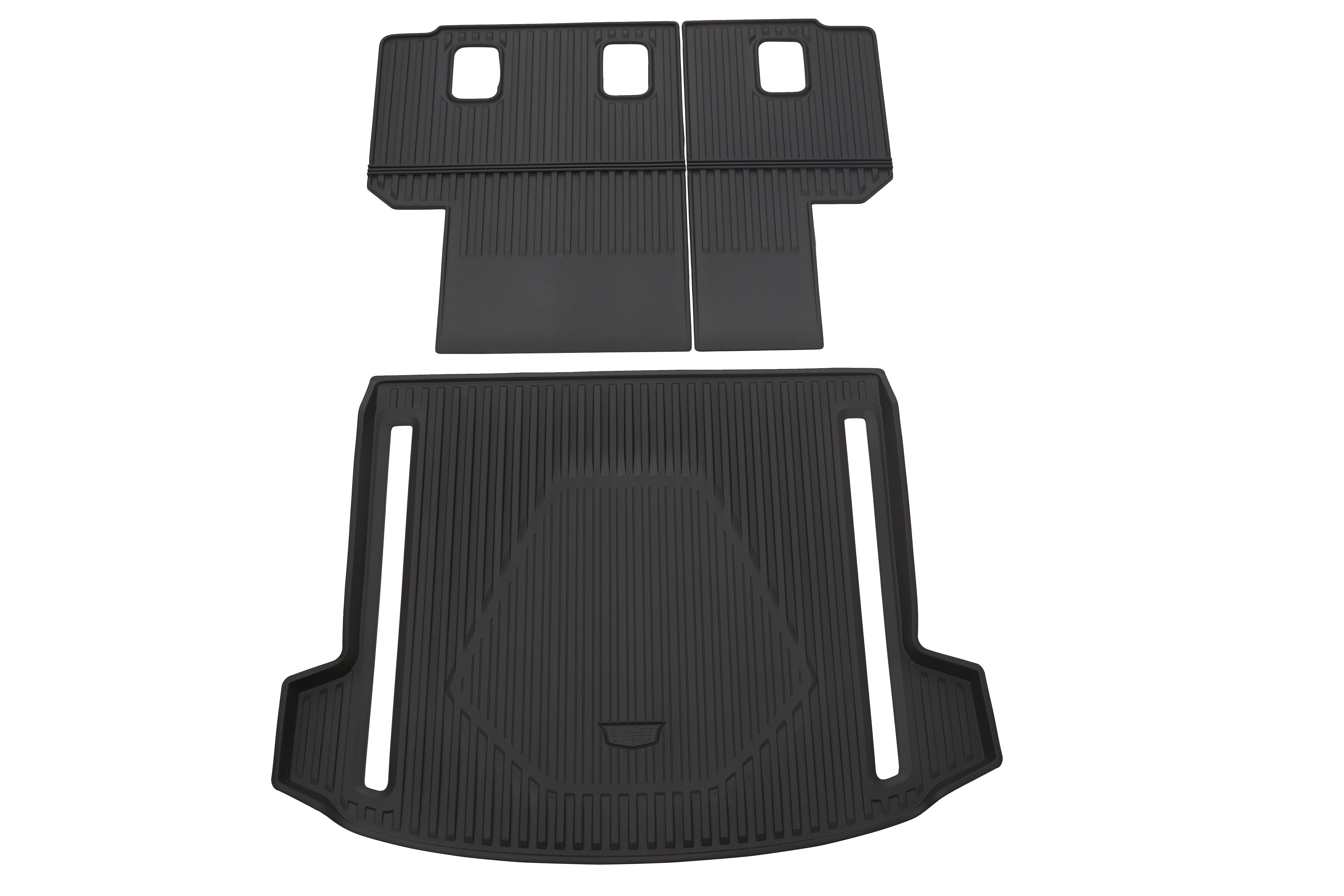 Integrated Cargo Area Liner in Jet Black with Cadillac Logo (For