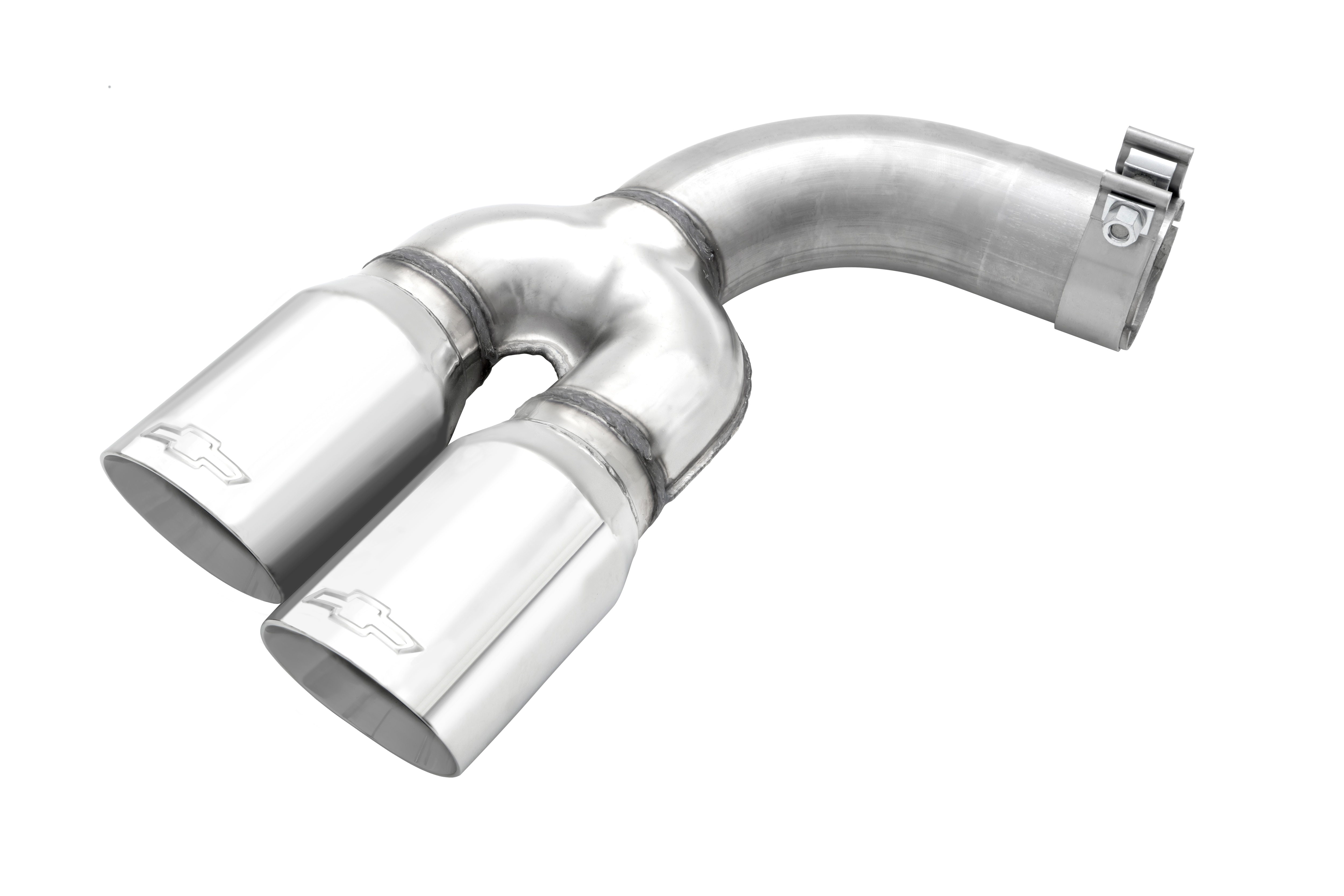 4.3L or 5.3L Polished Stainless Steel Dual-Outlet Exhaust Tip with Bowtie Logo