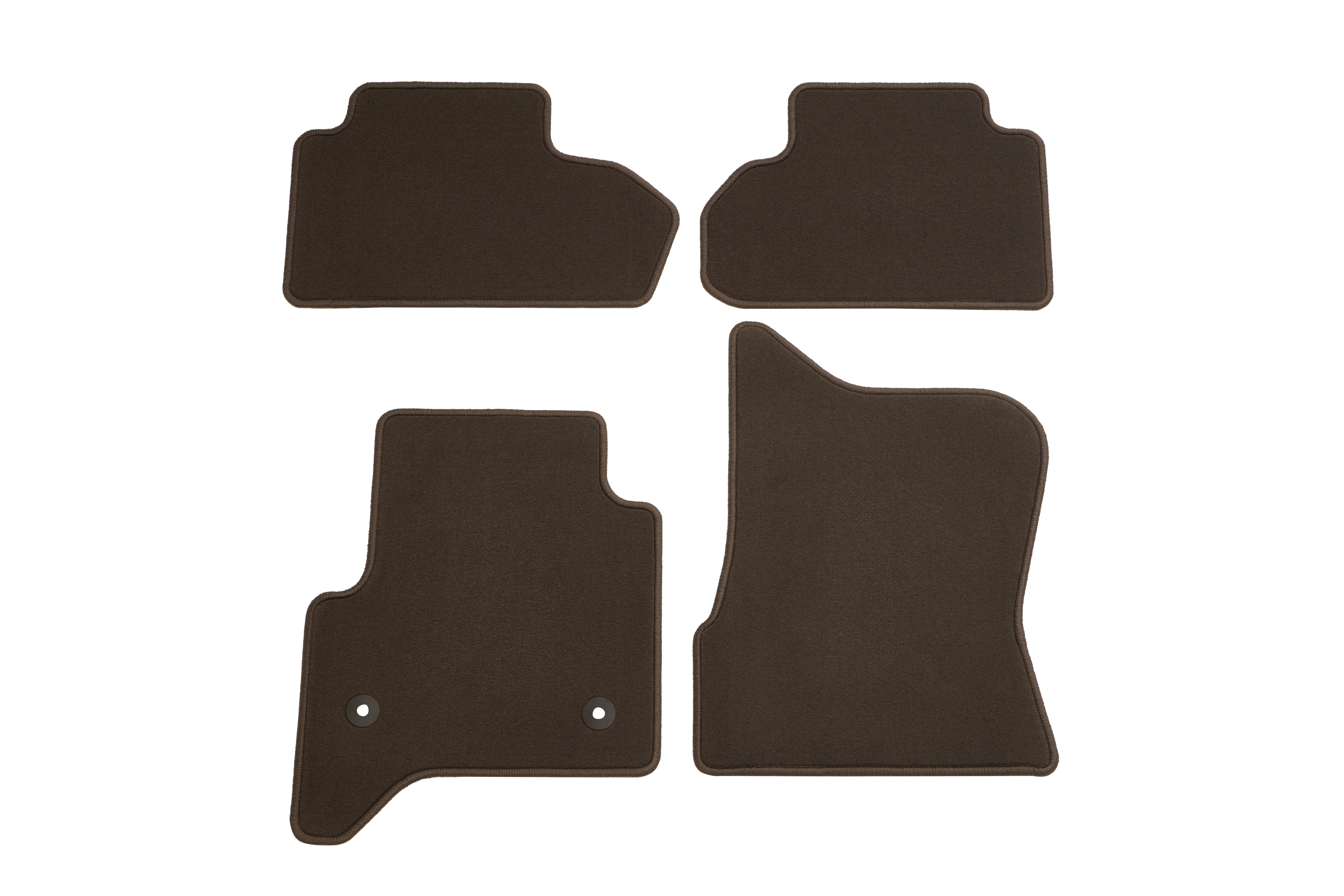First- and Second-Row Carpeted Floor Mats in Cocoa