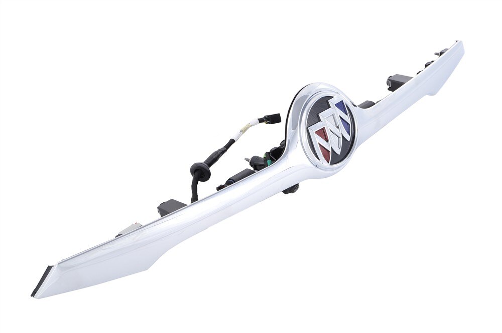 GM Genuine Parts Exterior Bright Chrome Rear Closure Center Applique With License Plate Lamp