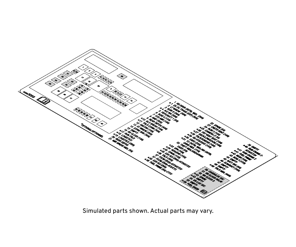 GM Genuine Parts Rear Body Fuse Block Label