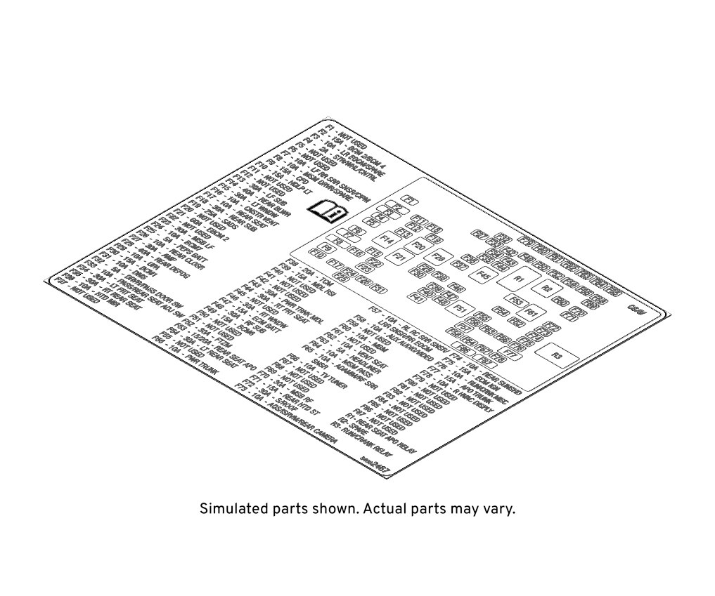 GM Genuine Parts Rear Body Fuse Block Label