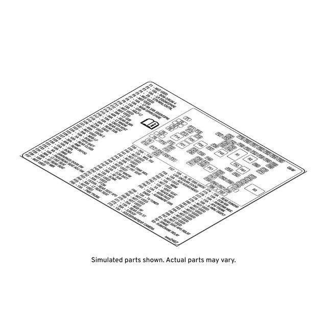 GM Genuine Parts Rear Body Fuse Block Label