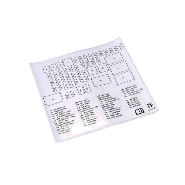 GM Genuine Parts Instrument Panel Wiring Harness Fuse Block Identification Label