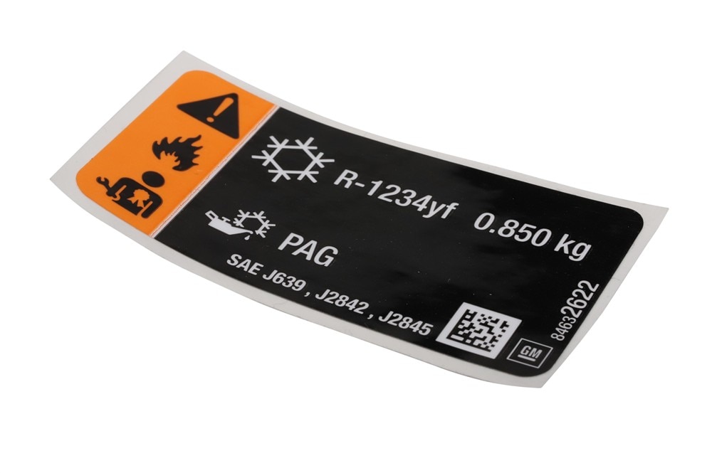 GM Genuine Parts Air Conditioning Refrigerant Charge Label