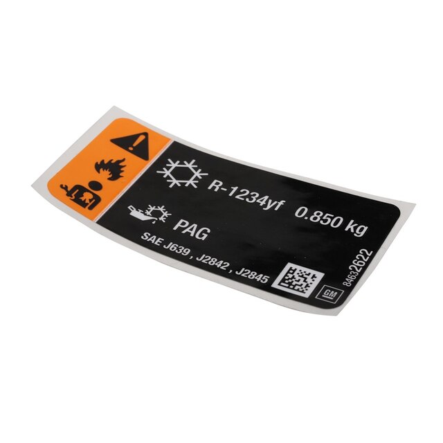 GM Genuine Parts Air Conditioning Refrigerant Charge Label