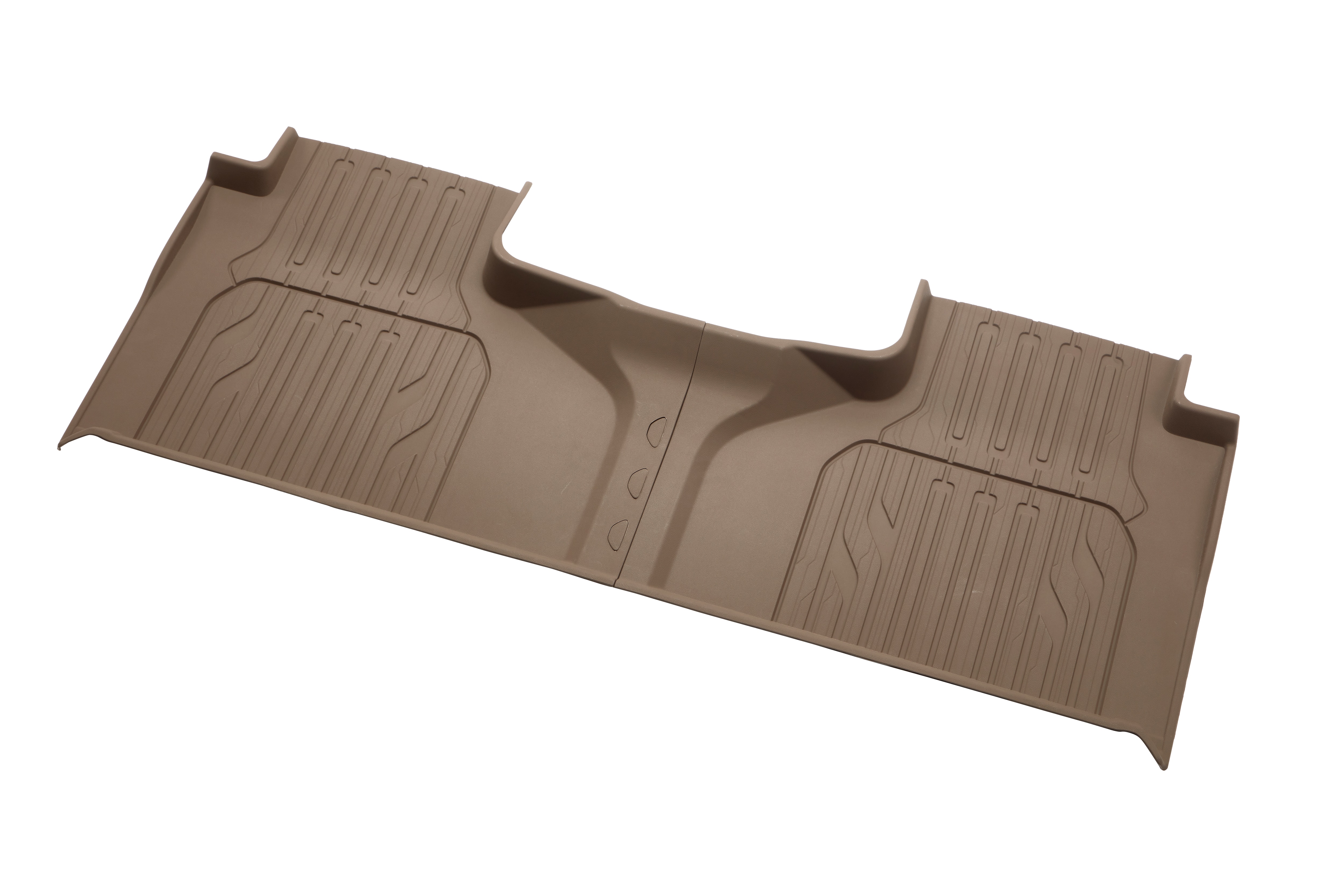 Second-Row Interlocking Premium All-Weather Floor Liners in Teak