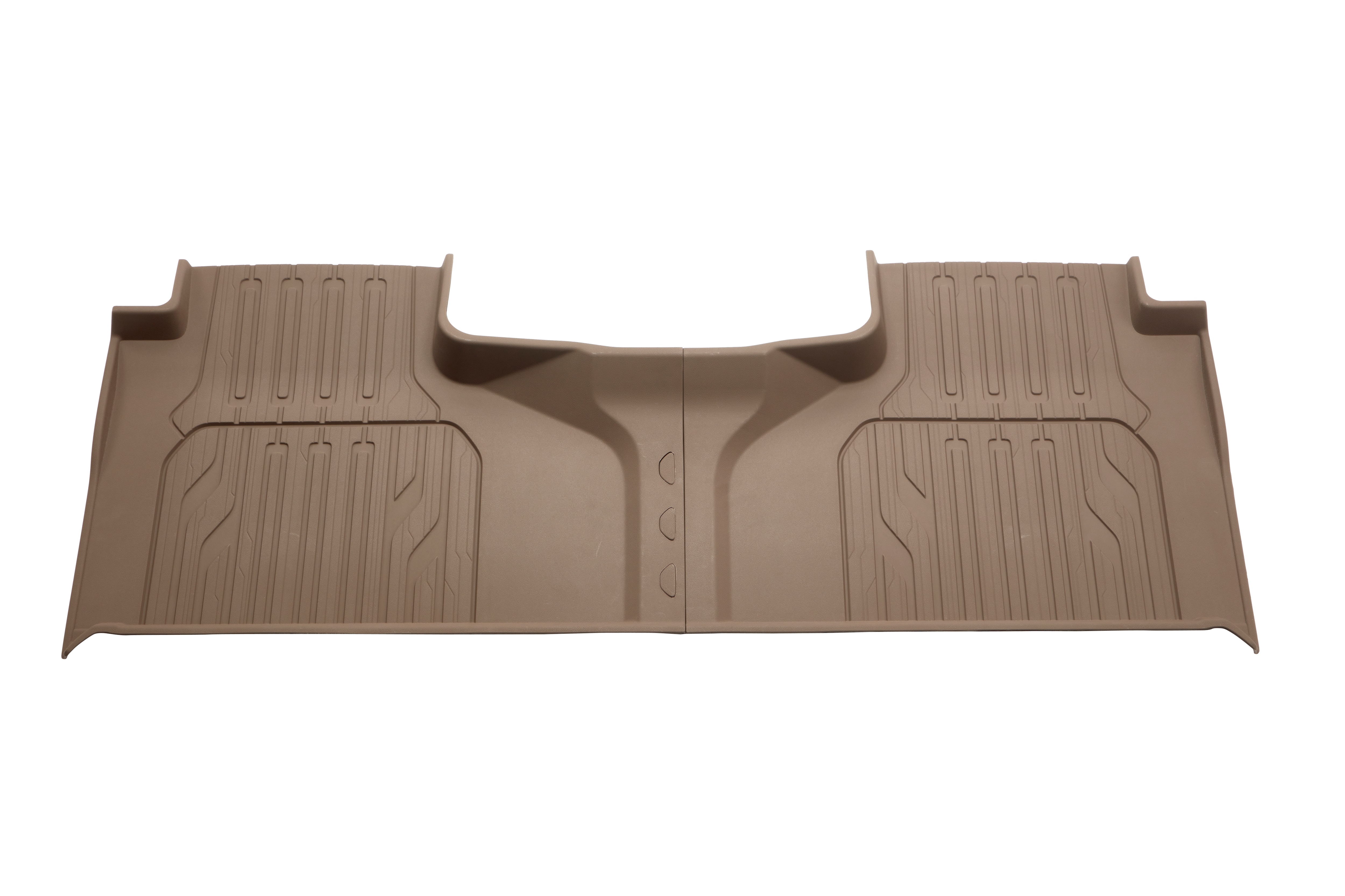 Second-Row Interlocking Premium All-Weather Floor Liners in Teak