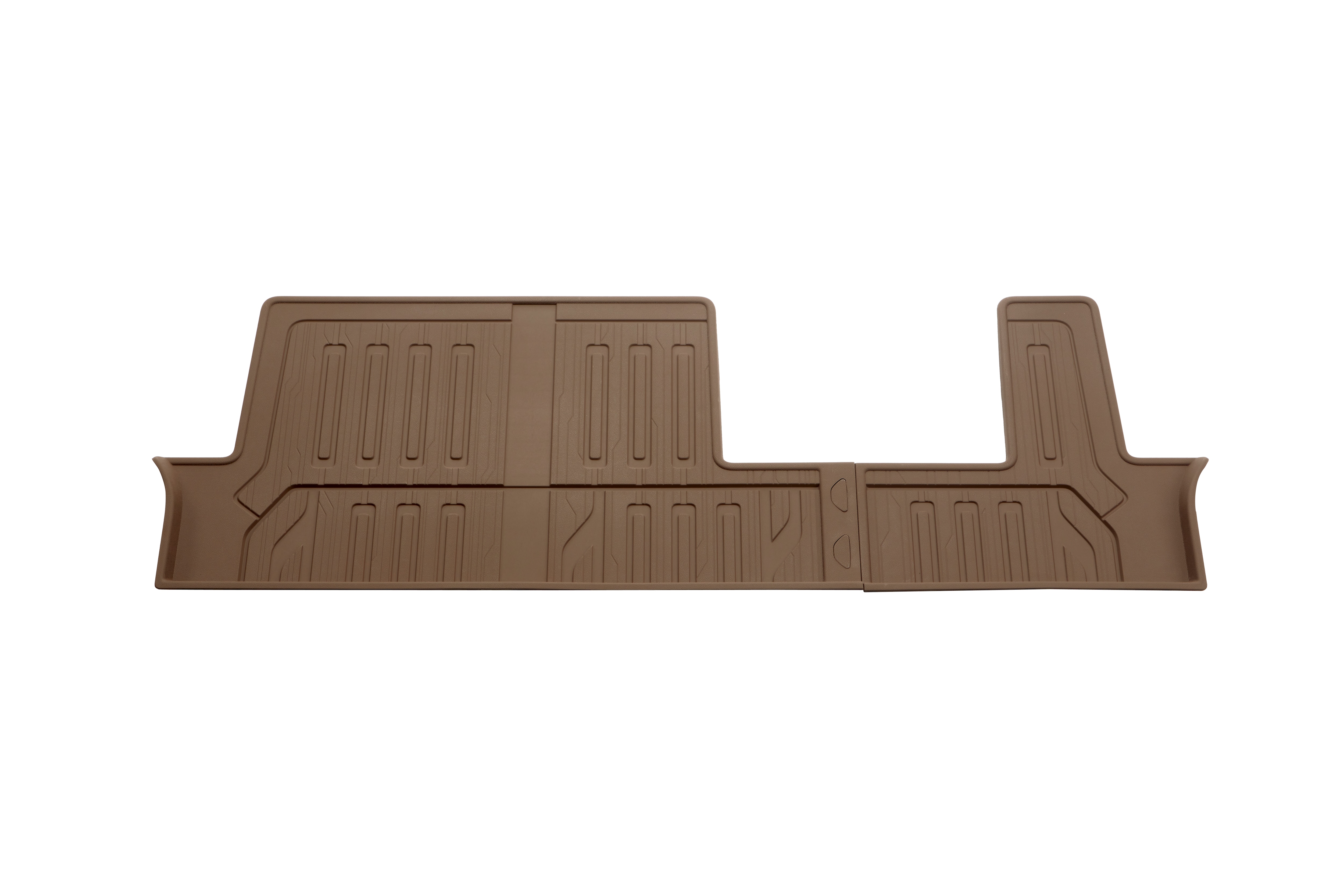 Third-Row Interlocking Premium All-Weather Floor Liner in Teak (for Models with Second-Row Bench Seat)