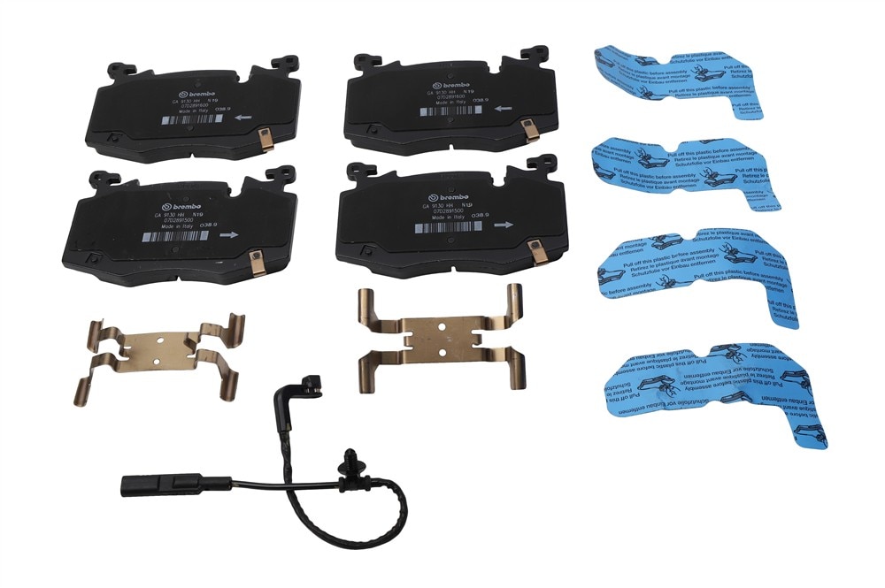 GM Genuine Parts Front Disc Brake Pad Set with Springs, Shims, and Pad Wear Sensor