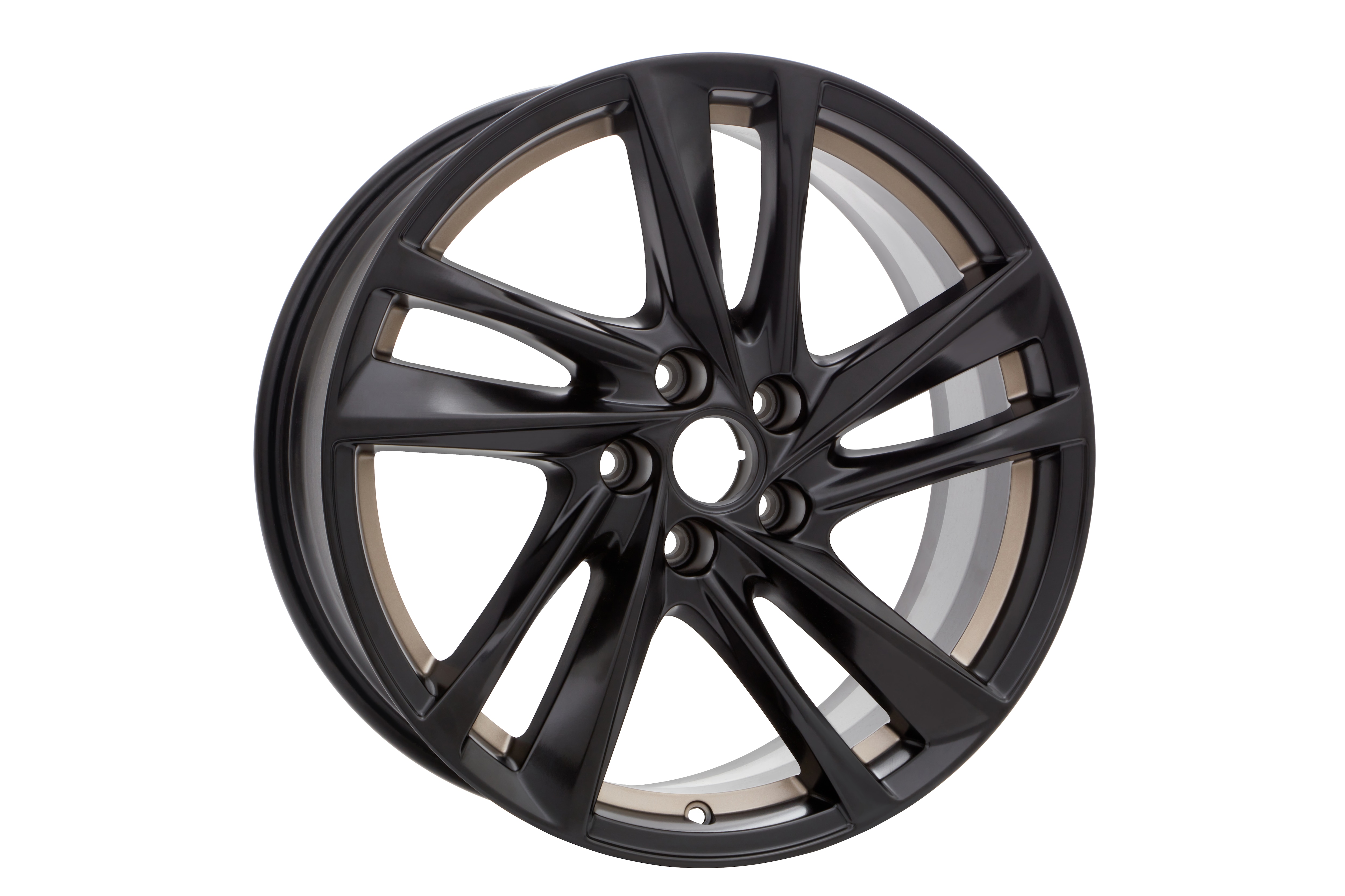19x8-Inch 5-Split Spoke Wheel in Low Gloss Black with Bronze