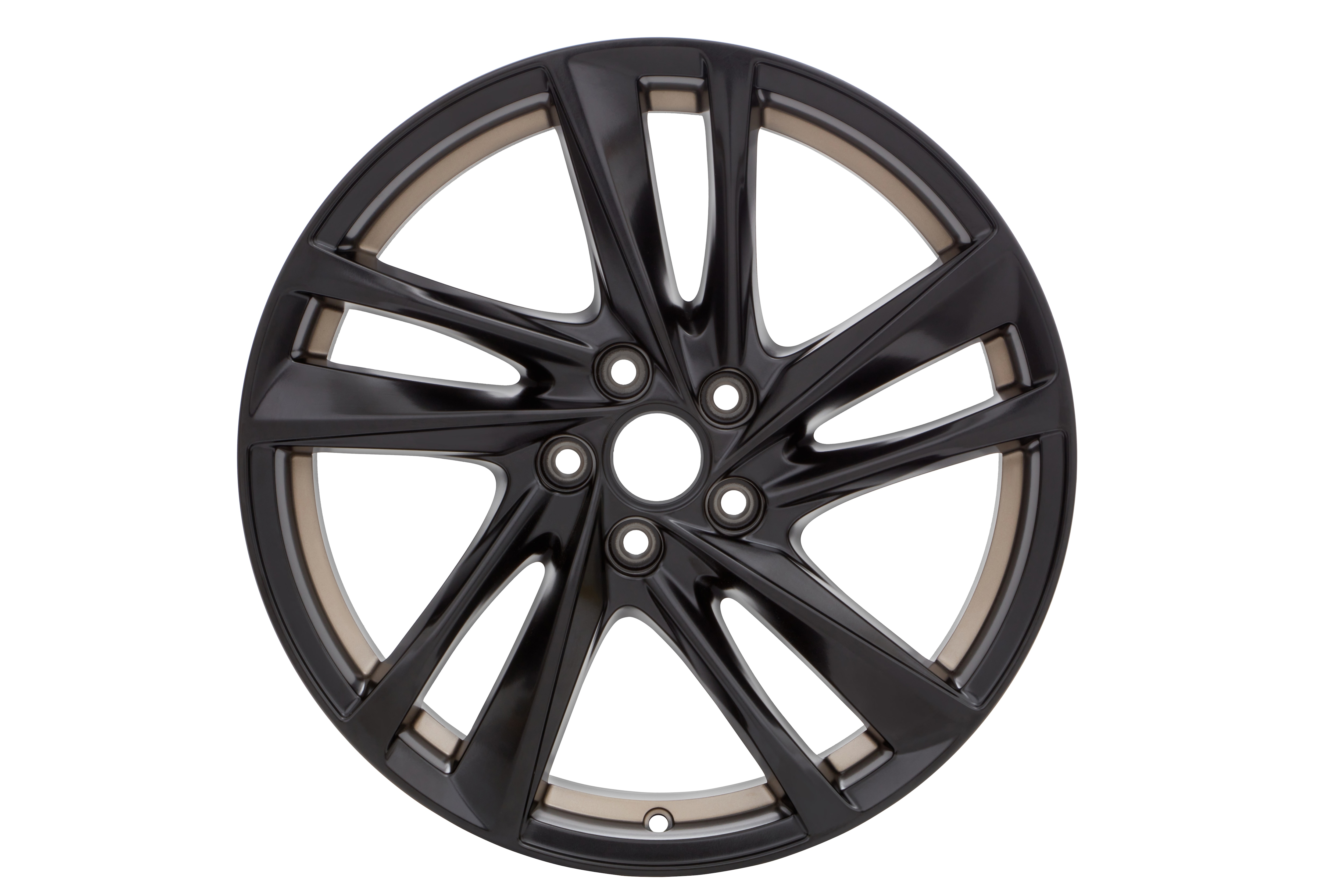 19x8-Inch 5-Split Spoke Wheel in Low Gloss Black with Bronze