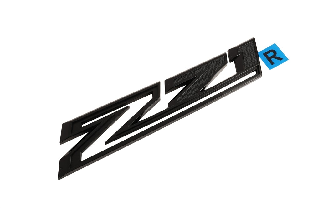 GM Genuine Parts Black Front Passenger Side Fender Marketing Name Plate
