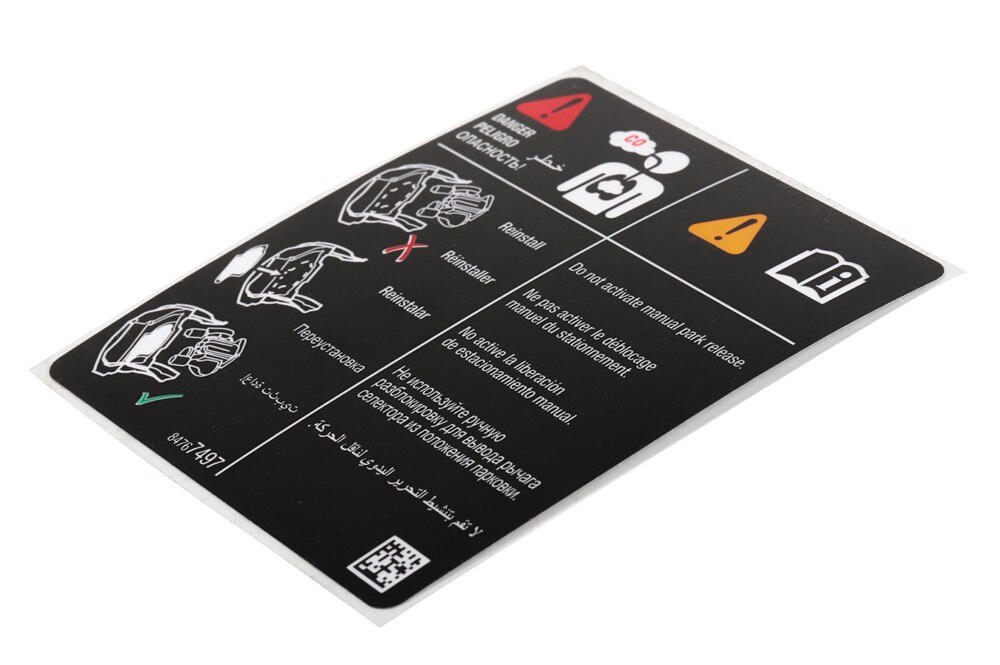GM Genuine Parts Chemical Exposure Danger Label