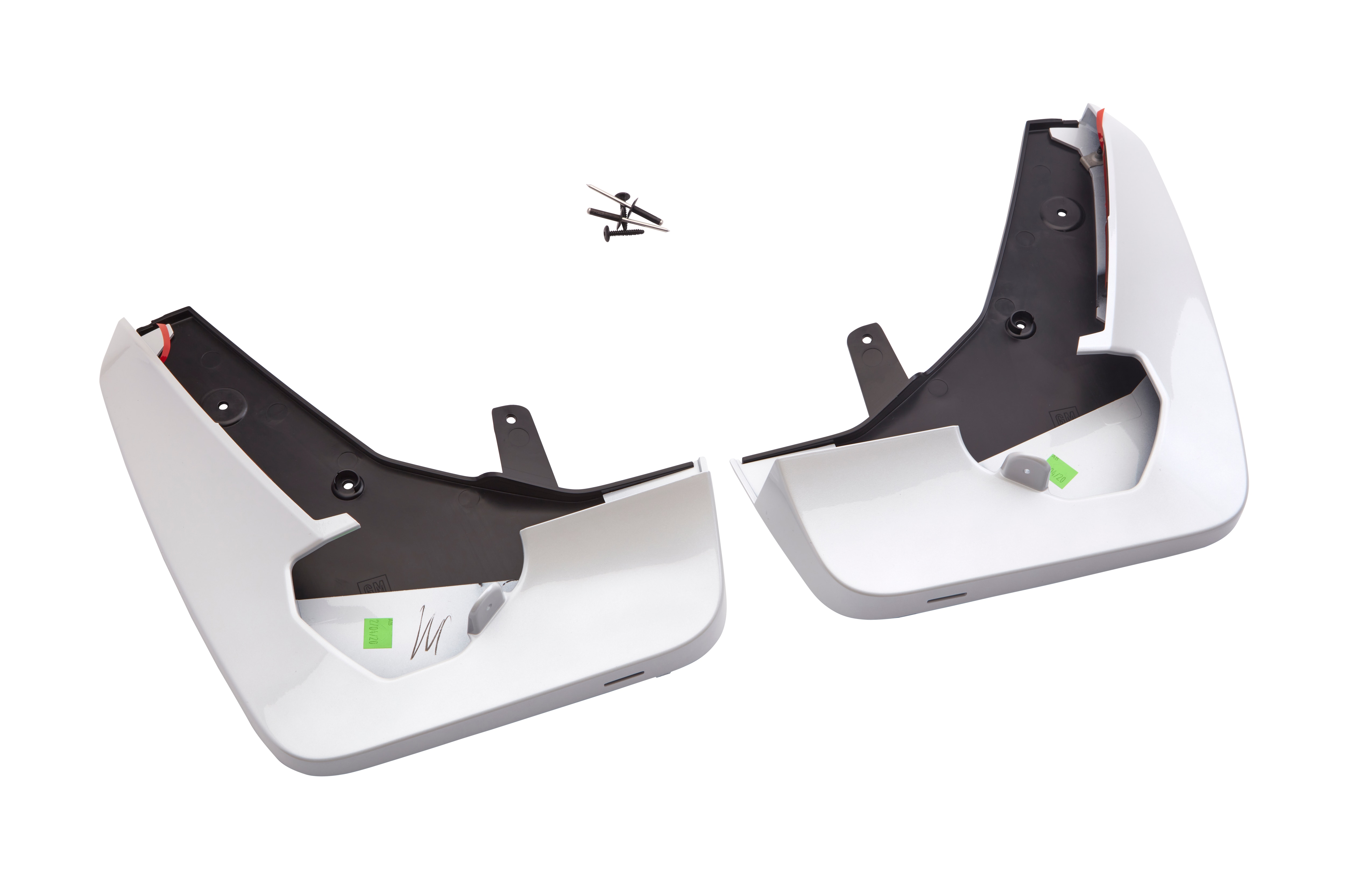 Front Splash Guards in Crystal White Tricoat