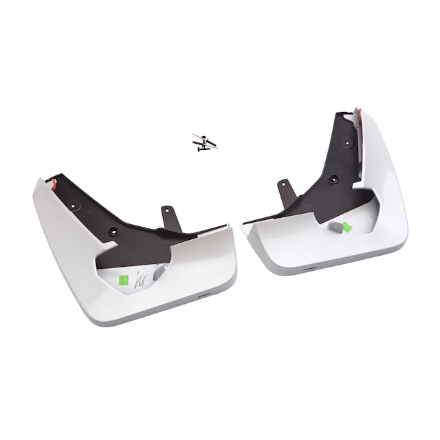 Front Splash Guards in Crystal White Tricoat