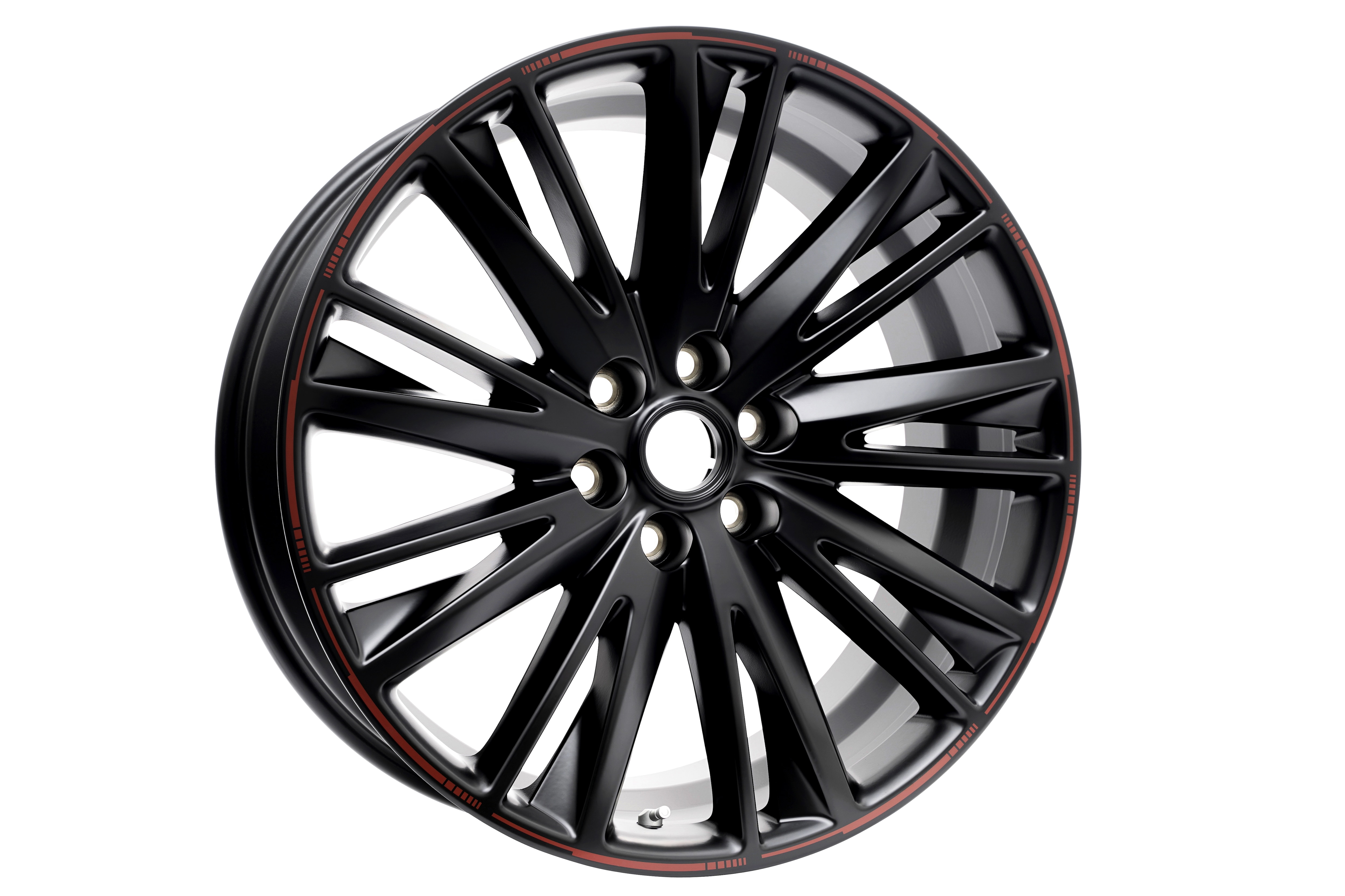 cadillac0420　２本セット 22x9.5-Inch Multi-Spoke Wheel in Satin Black with Red Accents