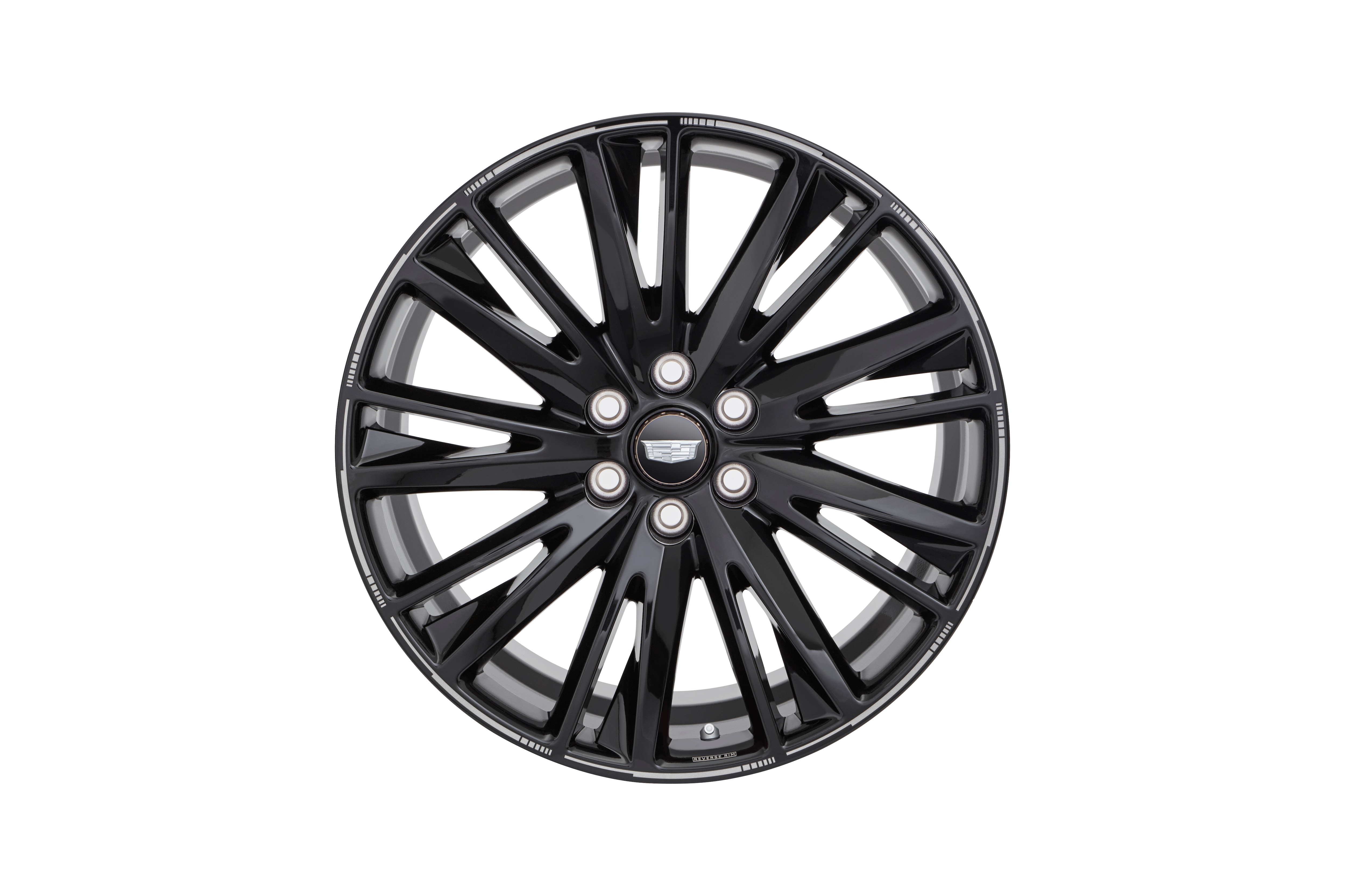 22x9.5-Inch Multi-Spoke Wheel in High Gloss Black with Laser Etching