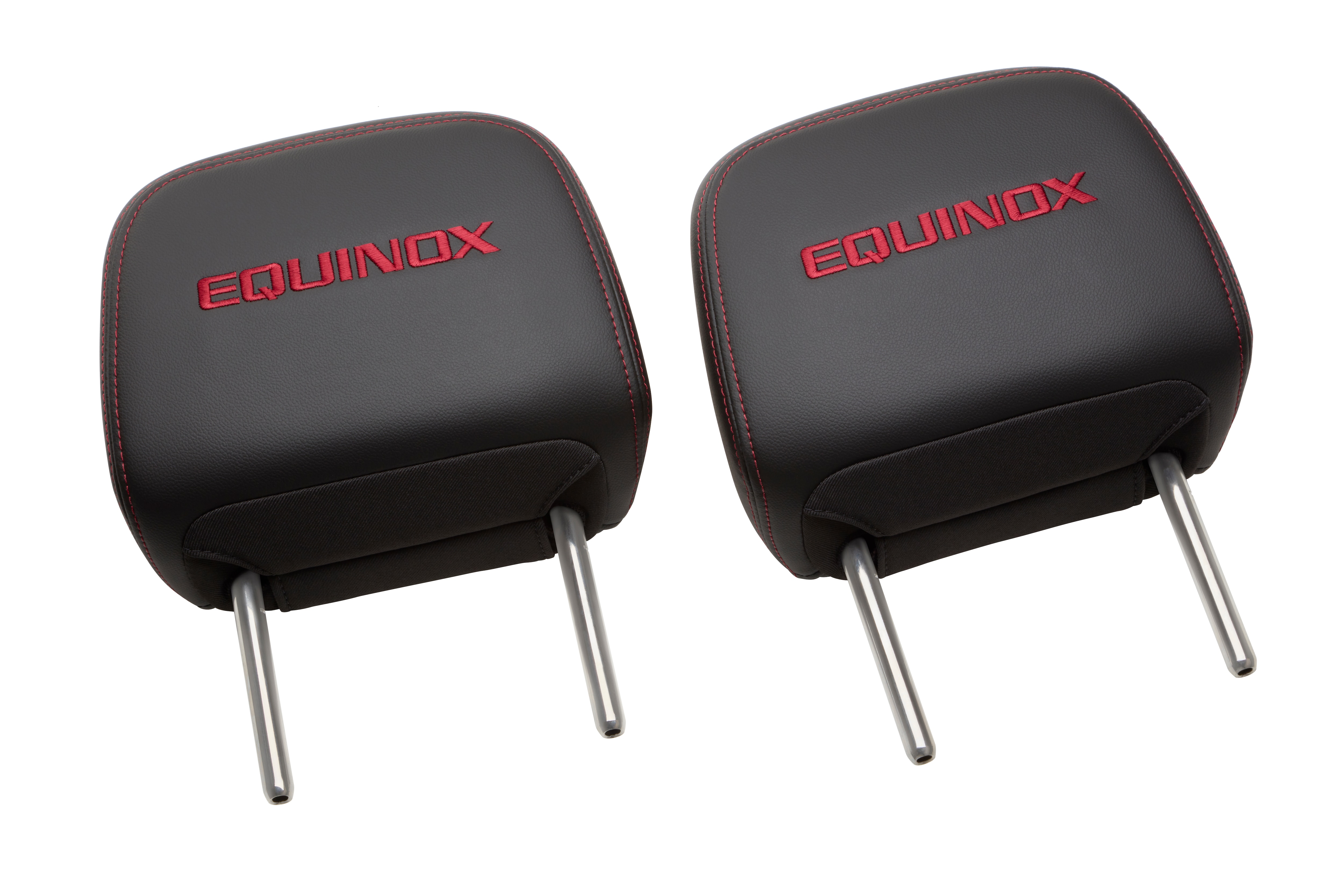 Cloth Headrest in Jet Black with Red Stitching
