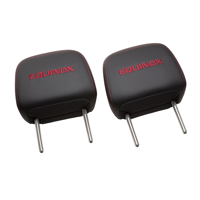 Cloth Headrest in Jet Black with Red Stitching