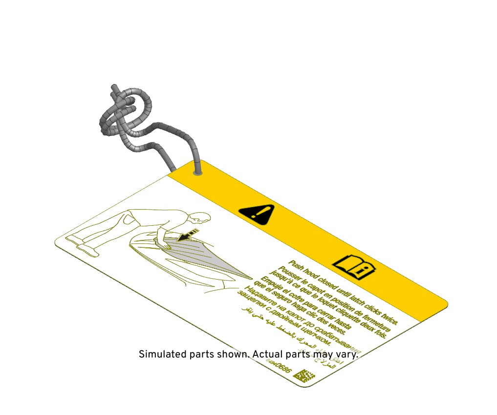 GM Genuine Parts Hood Secondary Latch Release Lever Locator Label