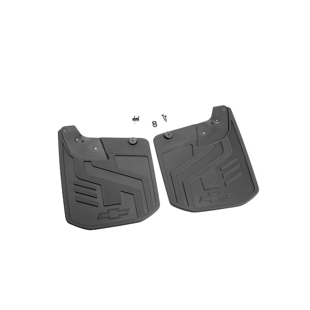 Rear Flat Splash Guards in Black with Bowtie Logo