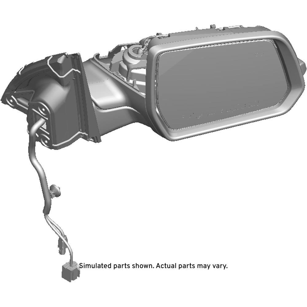 GM Genuine Parts Black Passenger Side Door Mirror without Cover