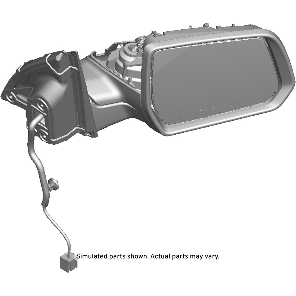 GM Genuine Parts Black Passenger Side Door Mirror without Cover