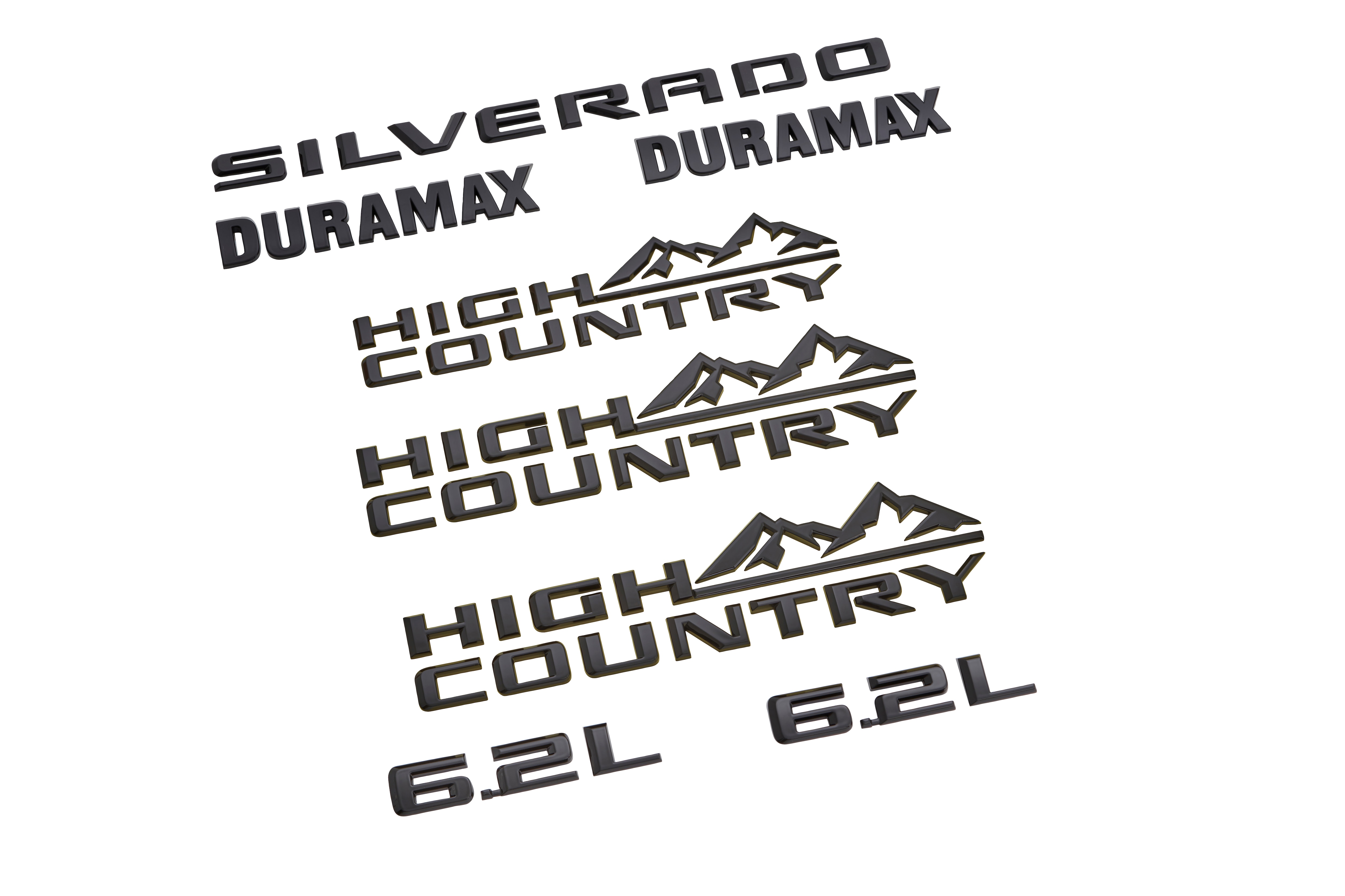 Silverado High Country Emblems in Black