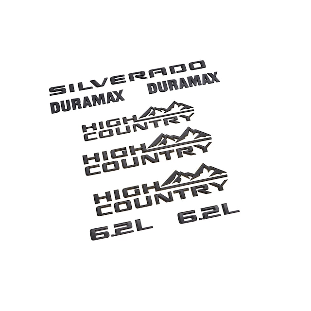 Silverado High Country Emblems in Black