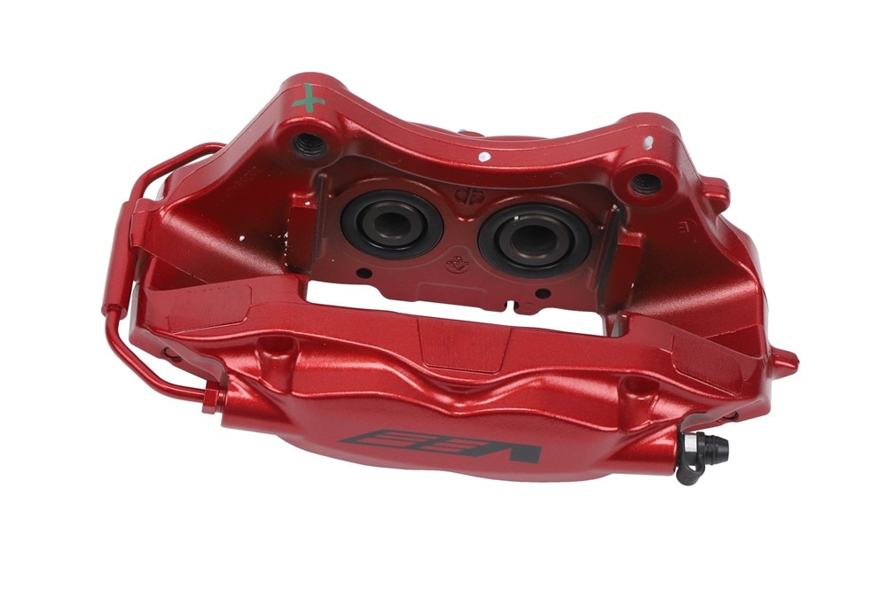 GM Genuine Parts Edge Red Rear Driver Side Brake Caliper without Pads and Bracket