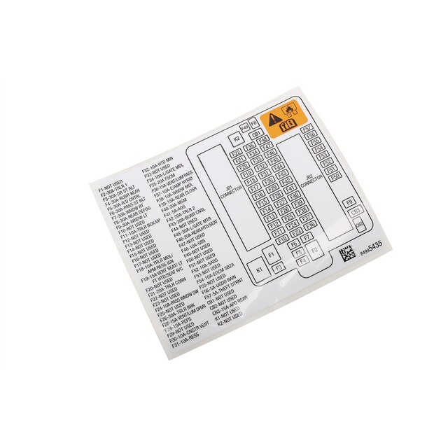 GM Genuine Parts Rear Body Fuse Block Label