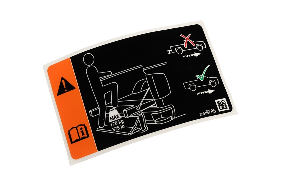 GM Genuine Parts Pickup Box Auxiliary Tailgate Step Load and Operating Warning Label