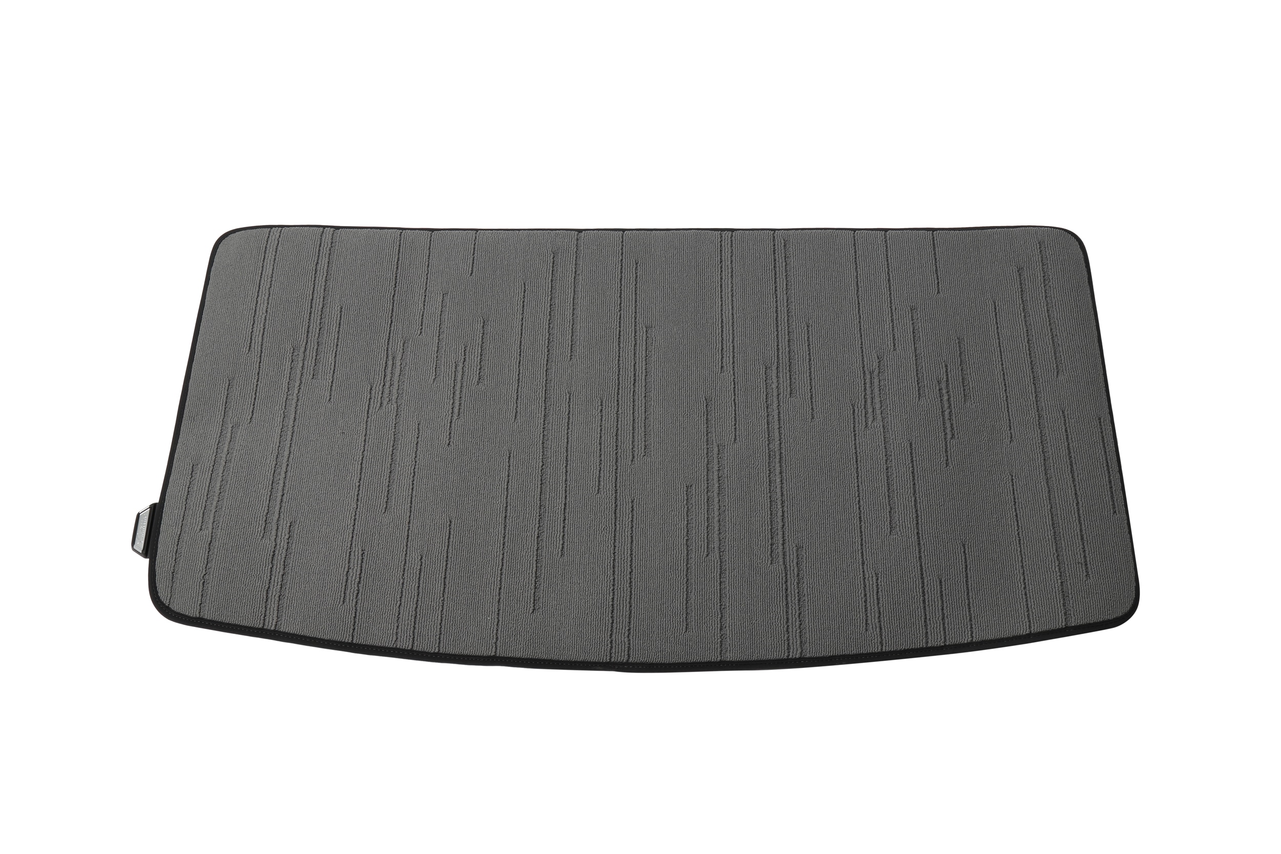 Premium Carpeted Cargo Area Mat in Dark Cinder Gray with Cadillac Script