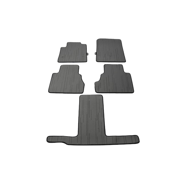 First-, Second- and Third-Row Premium Carpeted Floor Mat Inserts in Dark Medium Cinder (for Models with Second-Row Captain's Chairs)