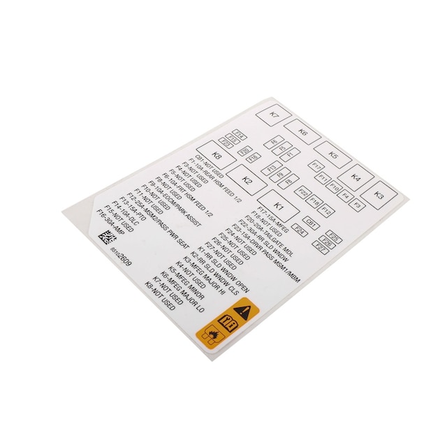 GM Genuine Parts Driver Side Instrument Panel Wiring Harness Fuse Block Identification Label