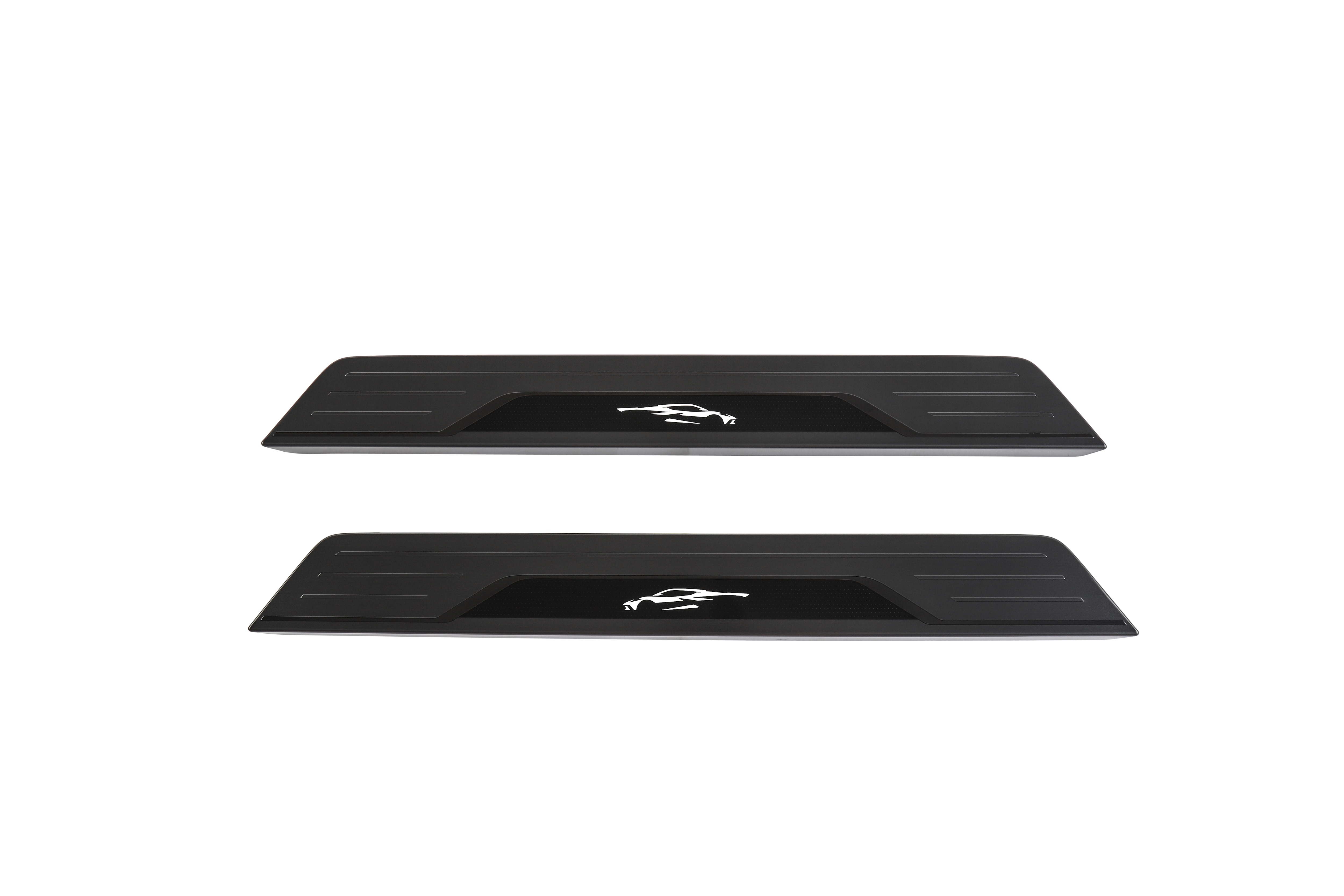 Door Sill Plates in Stainless Steel with Corvette Silhouette