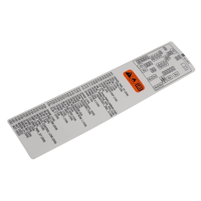 GM Genuine Parts Instrument Panel Wiring Harness Fuse Block Identification Label