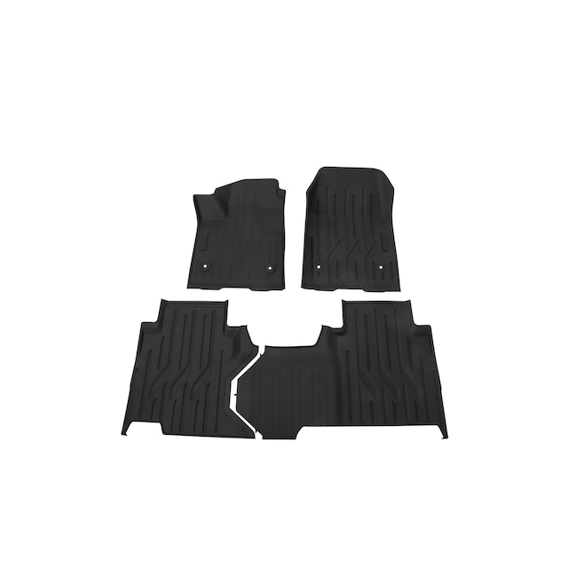 First- and Second-Row Premium All-Weather Floor Liners in Jet Black with Bowtie Logo