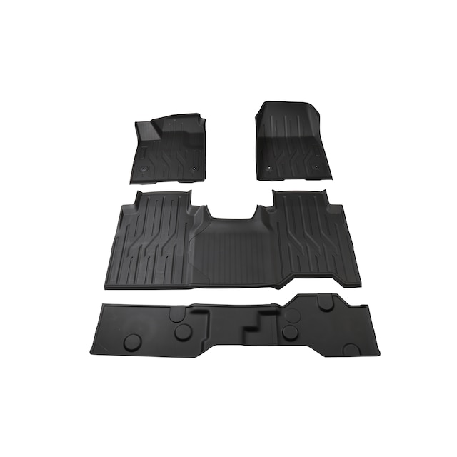 First-, Second- and Third-Row Premium All-Weather Floor Liners in Backen Black with GMC Logo