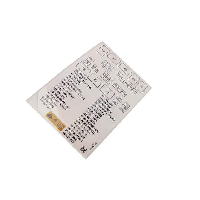 GM Genuine Parts Driver Side Instrument Panel Wiring Harness Fuse Block Identification Label