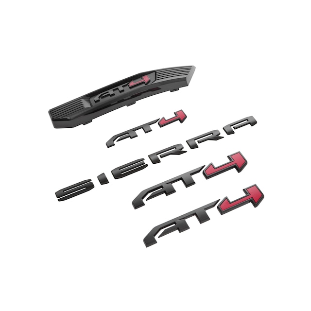 Sierra AT4 Emblems in Black