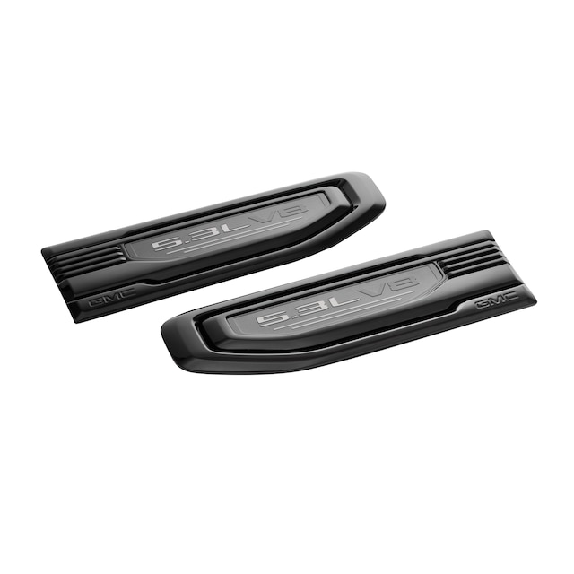 Sierra 5.3L V8 Fender Vent Emblems in Black