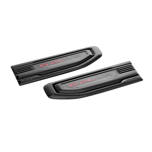 Sierra 6.2L V8 Fender Vent Emblems in Black