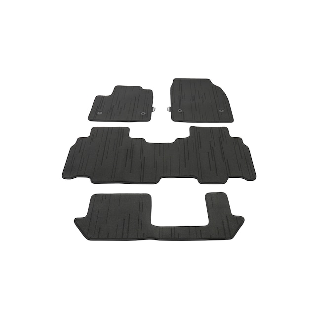 First-, Second- and Third-Row Premium Carpeted Floor Mats in Jet Black with Cadillac Script (for Models with Second-Row Bench Seat)