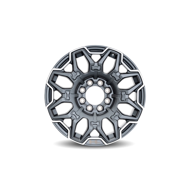 22x9.5-Inch Multi-Spoke Aluminum Spare Wheel in Grazen Metallic with Selective Machining