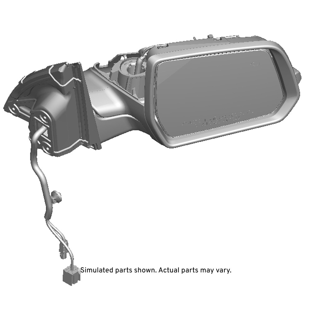 GM Genuine Parts High Gloss Black Passenger Side Door Mirror without Cover