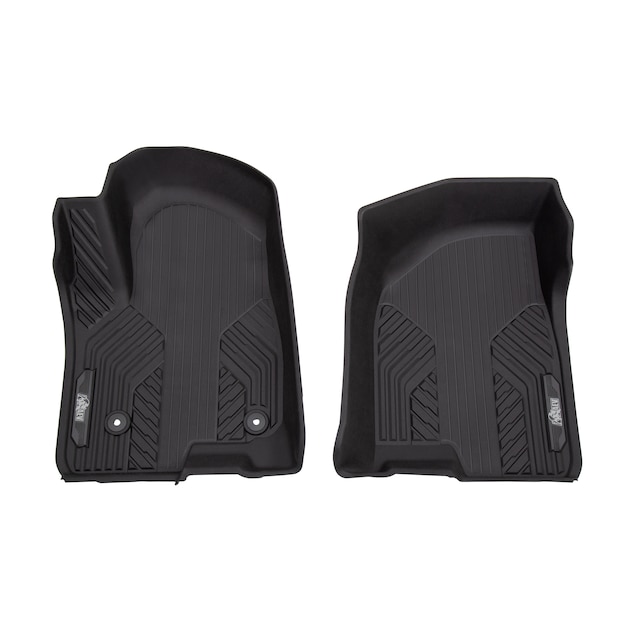 First-Row Premium All-Weather Floor Liners in Jet Black with Bison Logo (for Models with Center Console)