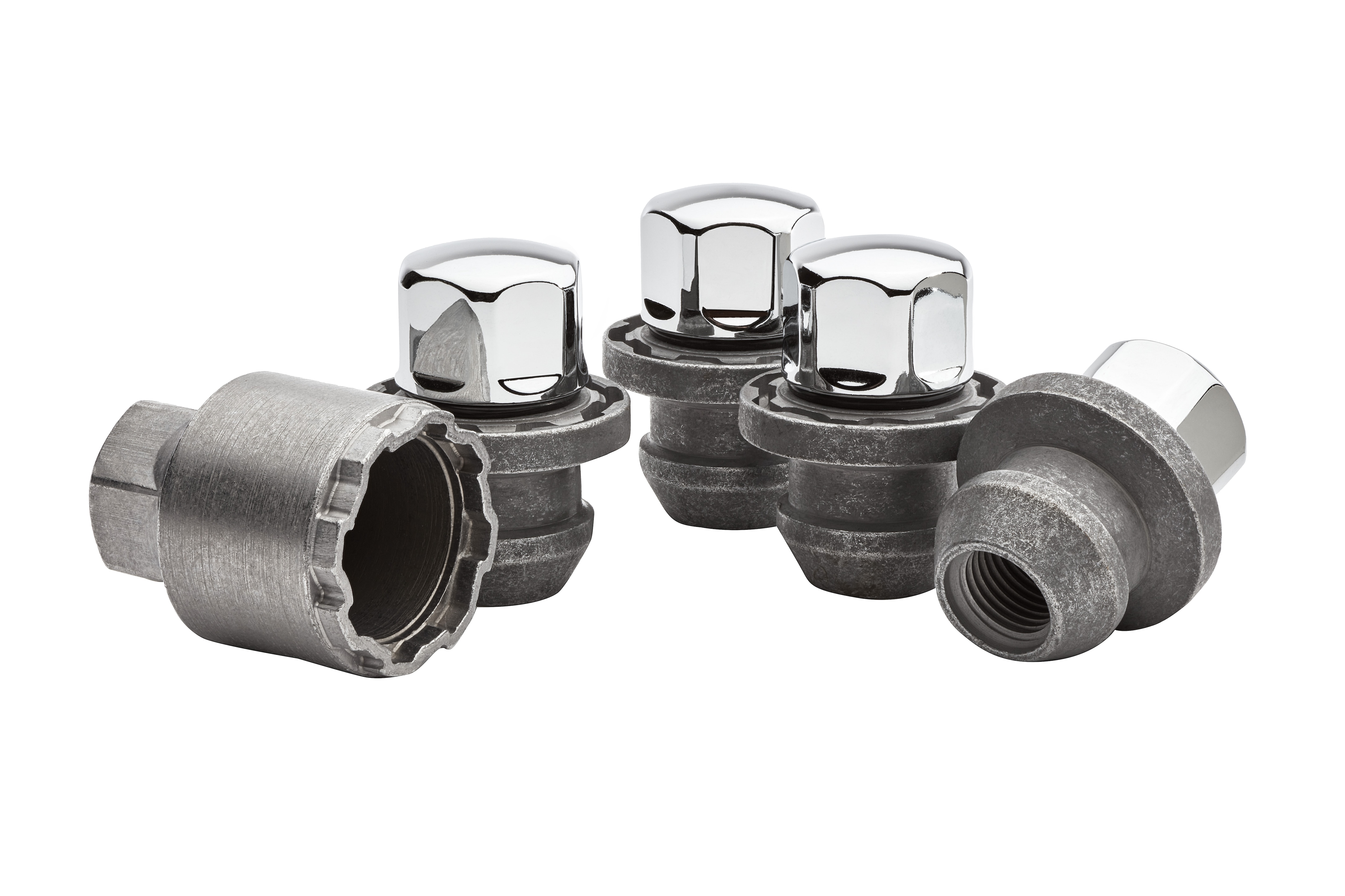 Thatcham Wheel Lock Kit in Chrome (with One Key and Four Wheel Locks)